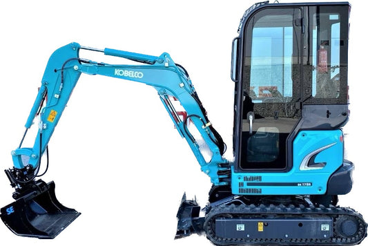 Hyr Kobelco SK17SR med planeringskopa (1,7 Ton) Ni kan boka transport